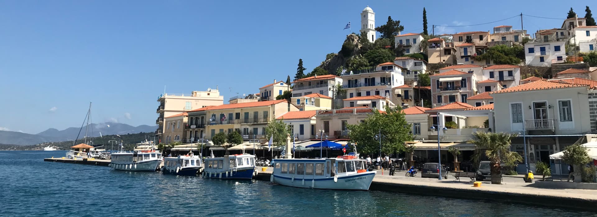 Arriving in Poros Greece, sailing Sporades islands Greece