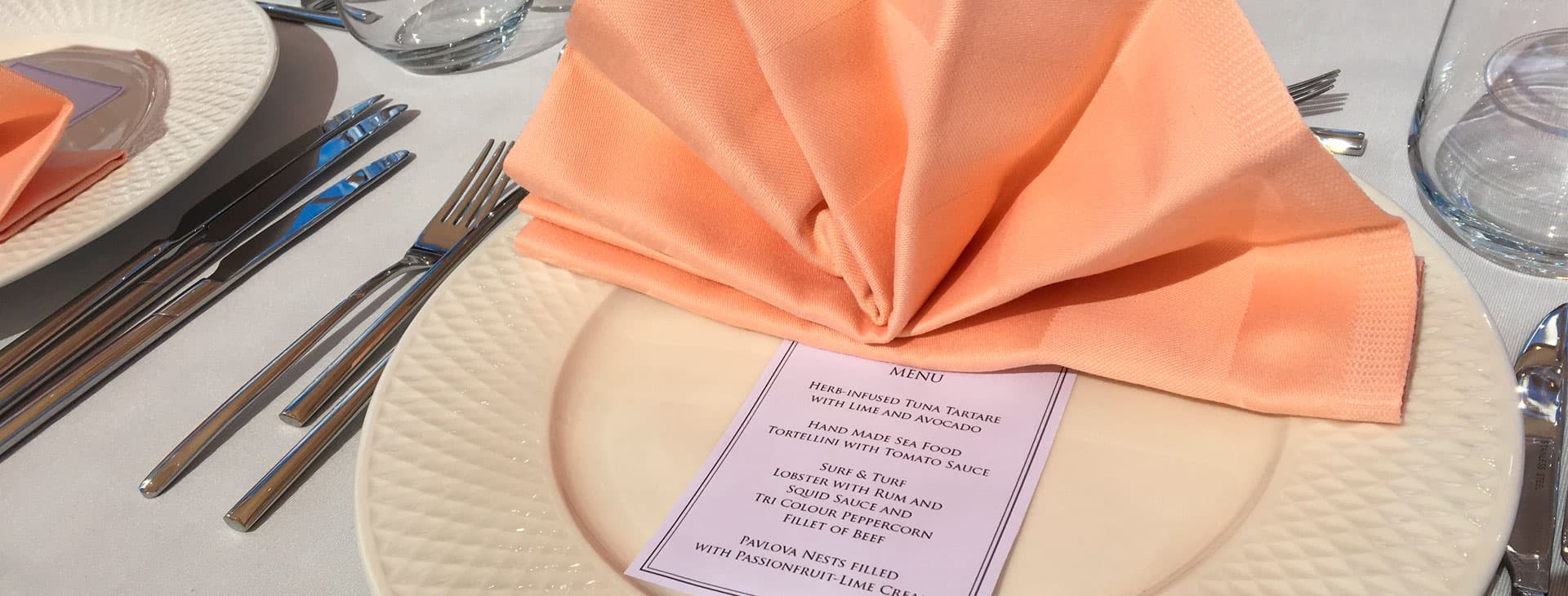 Onboard dining in a private sailing yacht